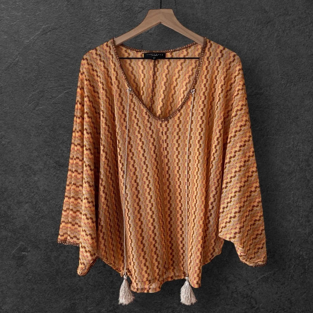 Anthropologie Sanctuary Maricopa Point Knit Aztec Tribal Print Poncho Size S
